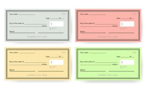 Blank check template. Banking check template. Vector illustration 库存插图