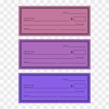 Blank check template. Check template. Banking check template Stock Illustration