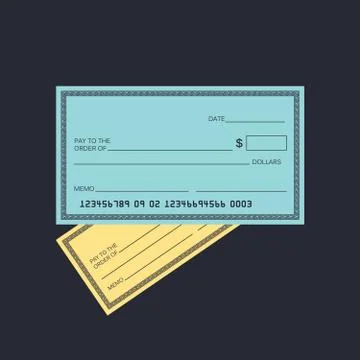 Blank check template. Check template. Banking check template Stock Illustration