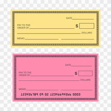 Blank check template. Check vector template. Banking check template Stock Illustration