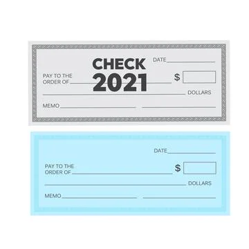 Blank check template. Check vector template. Banking check template Stock Illustration