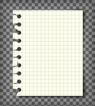 Blank checkered note book page with torn edge Stock Illustration