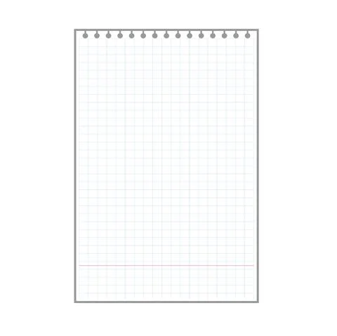 Blank checkered plaid sheet, notepad page with ring holes Stock Illustration