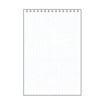 Blank checkered plaid sheet, notepad page with ring holes Stock Illustration