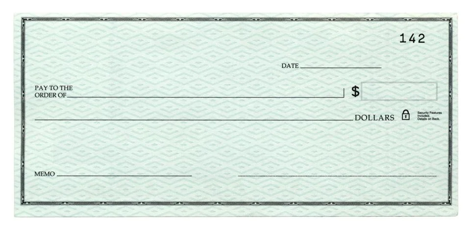 Blank cheque Stock Photos