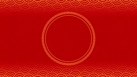 Blank china pattern background with circle ornament animated background chi.. Stock Footage 313569848