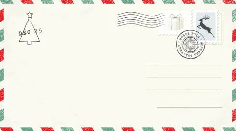 Blank Christmas Postcard Stock Illustration