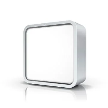 Blank chrome metal square frame or button Illustrazione stock