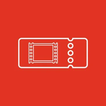 The blank cinema ticket icon Stock Illustration