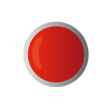 Blank circle glossy button. Empty round glassy icon. Clean polished red shape Stock Illustration