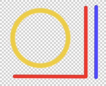 Blank circle line with solid shape primary color kid children geometric eleme 스톡 일러스트