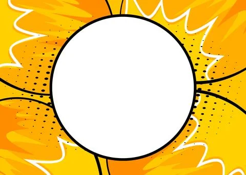 Blank Circle shape on Comic Book Background. Cartoon vector pop art comics .. Stock Illustration