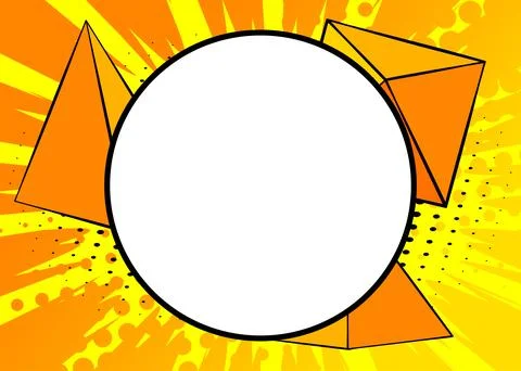 Blank Circle shape on Comic Book Background. Cartoon vector pop art comics .. Stock Illustration