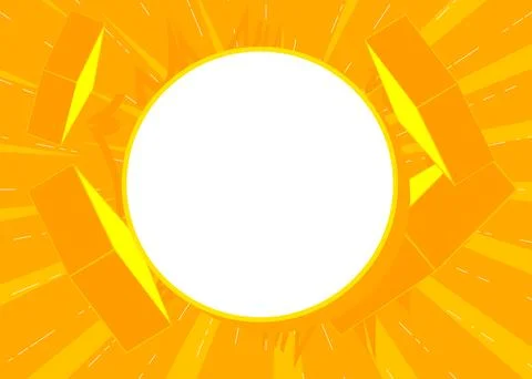 Blank Circle shape on Comic Book Background. Cartoon vector pop art comics .. イラスト素材