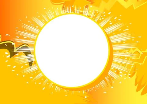 Blank Circle shape on Comic Book Background. Cartoon vector pop art comics .. Stock Illustration