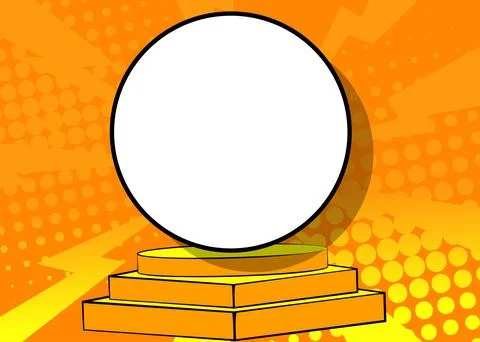 Blank Circle shape on Comic Book Background. Cartoon vector pop art comics .. Stock Illustration