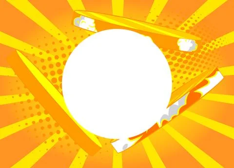 Blank Circle shape on Comic Book Background. Cartoon vector pop art comics .. Stock Illustration