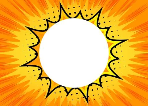 Blank Circle shape on Comic Book Background. Cartoon vector pop art comics .. Stock Illustration