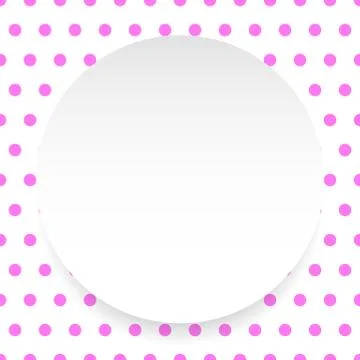 Blank circle, sheet, disc over polkadot pattern / Background is seamless Stock Illustration