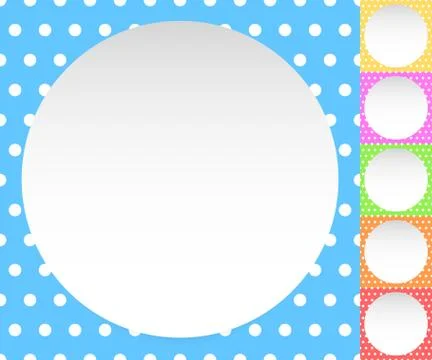 Blank circle, sheet, disc over polkadot pattern / Background is seamless 스톡 일러스트