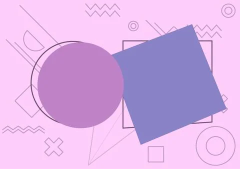 Blank Circular And Square Thought Bubbles Over Colorful Background Design. Chat 스톡 일러스트