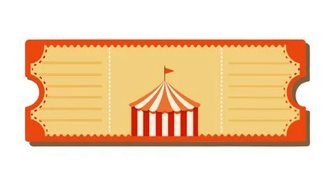 Blank circus ticket template, design Stock Illustration