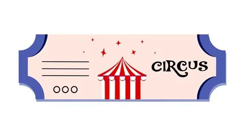 Blank circus ticket template, design Illustrazione stock