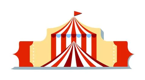 Blank circus ticket template, design Illustrazione stock