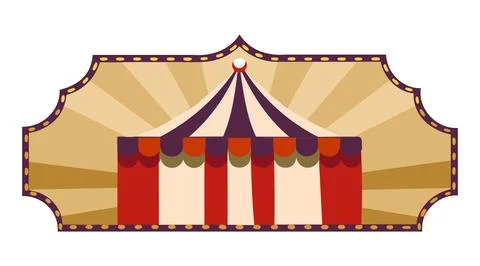 Blank circus ticket template, design Stock Illustration