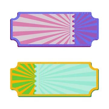 Blank circus ticket template, design Stock Illustration
