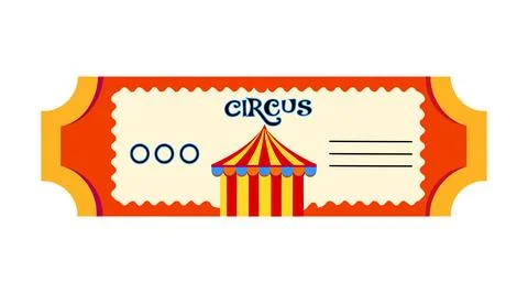 Blank circus ticket template, design Illustrazione stock