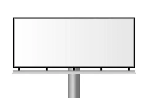 Blank city rectangular billboard isolated on white background Stock Illustration