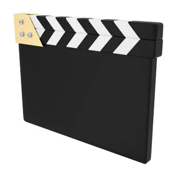 Blank clapper against white background 3D render Stock Illustration