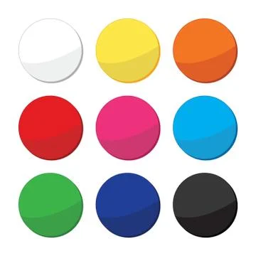 Blank, clean web round buttons set Stock Illustration