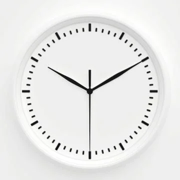 Blank clock with arrows no number on white background Illustrazione stock
