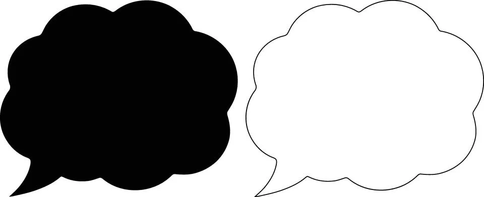 Blank cloud speech bubbles vector Illustrazione stock
