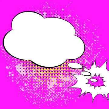 Blank Cloud Thought Bubble With Copy Space Colorful Background Design. Empty Stock Illustration