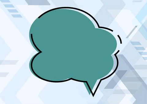 Blank Cloud Thought Bubble With Copy Space Over Colorful Background Design Stock Illustration