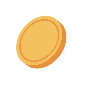Blank coin template. Flat style illustration. Illustrazione stock