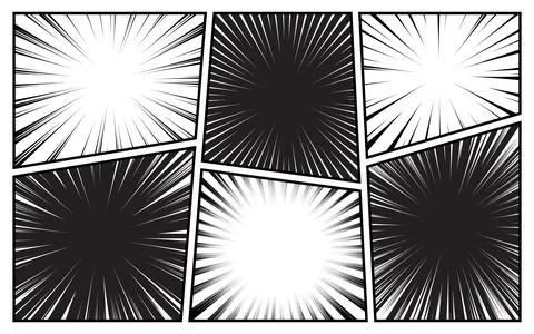Blank collage grid template for manga comic storyboard layout panels, blank.. Stock Illustration