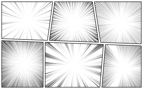 Blank collage grid template for manga comic storyboard layout panels, blank.. Stock Illustration
