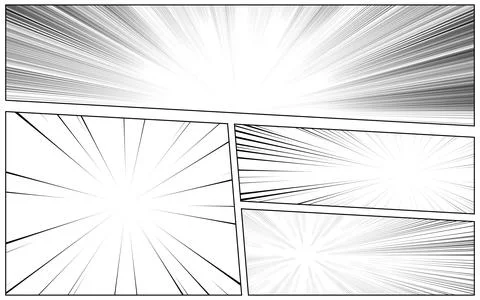 Blank collage grid template for manga comic storyboard layout panels, blank.. Stock Illustration