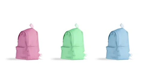 Blank colored backpack with zipper mockup, looped rotation, 4k video Stock Footage 161157818