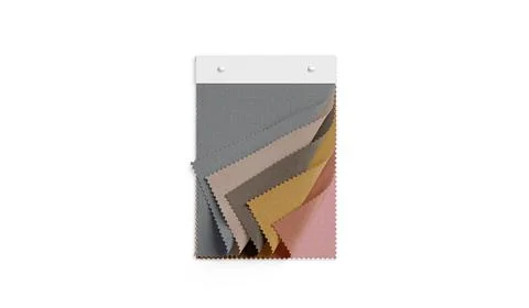 Blank colored fabric catalog with samples mockup, top view Illustrazione stock