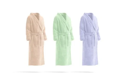 Blank colored hotel bathrobe mock up, side view Stock Illustration
