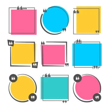 Blank colored quote square template Stock Illustration