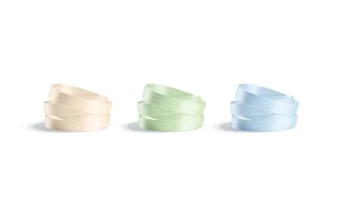 Blank colored silicone wristband stack mock up, isolated Illustrazione stock