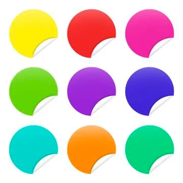 Blank colored vector stickers Illustrazione stock