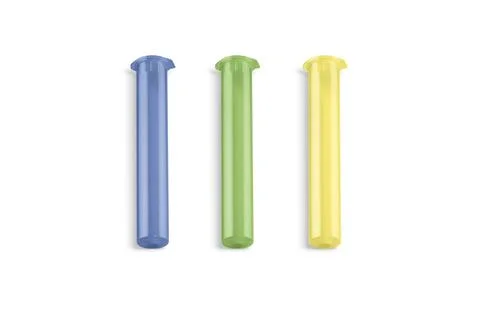 Blank colored weed joint plastic tube pack mockup, top view Stock-Illustration