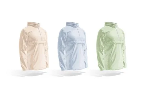 Blank colored windbreaker mock up, side view Stock Illustration